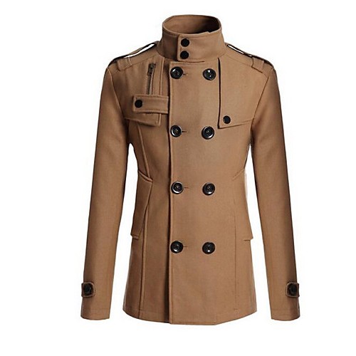 Men's Casual/Daily / Work Simple Trench ...