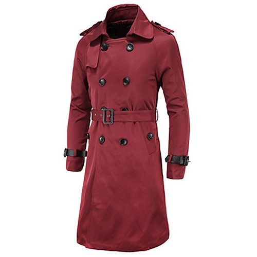 Casual/Daily Simple Trench CoatSolid Shi...